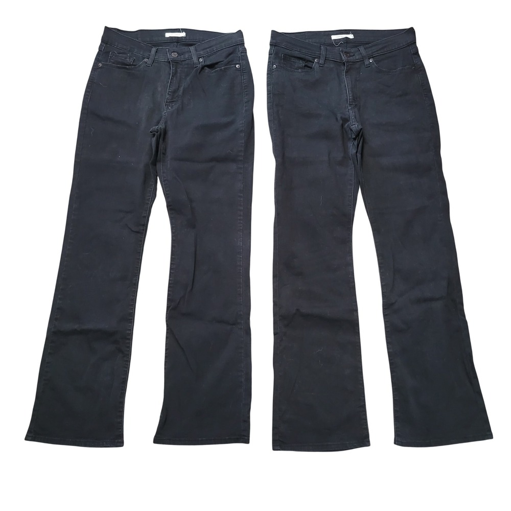Levi's‎ 8 Lot of 2 Classic Bootcut Jeans Black Mid Rise Stretch Denim WaterLess